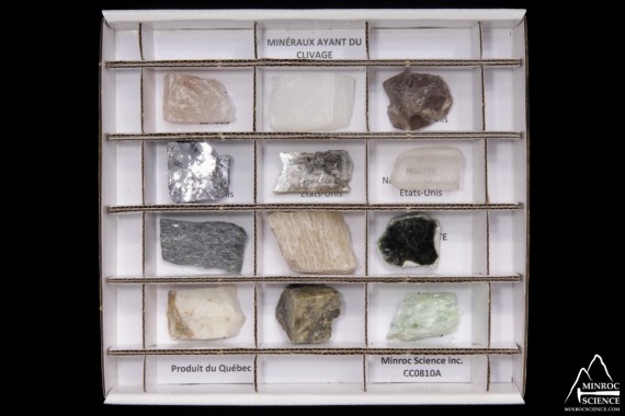 CC0810 Collection of 12 Minerals With Cleavage